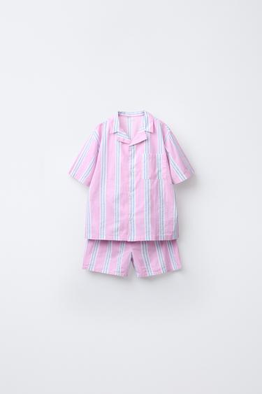 Zara Пижама для детей 2-6 лет в полоску с рубашкой и бермудами купить с доставкой.