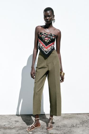 Zara Брюки прямого кроя в стиле рустик купить с доставкой.