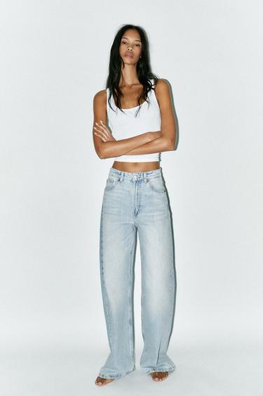 Zara Джинсы TRF EXTRA WIDE-LEG с высокой посадкой купить с доставкой.