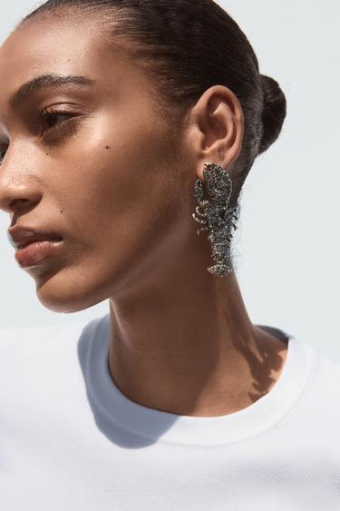 Zara Серьги «лобстеры» со стразами купить с доставкой.