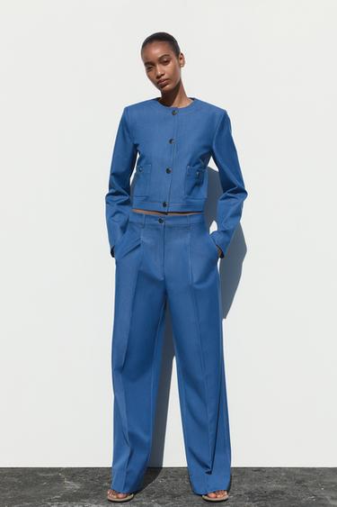 Zara Короткая куртка с контрастной строчкой купить с доставкой.