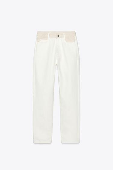 Zara Джинсы Z1975 MOM FIT с высокой посадкой и контрастным поясом купить с доставкой.