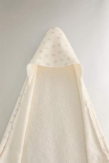 Zara Детский мини-полотенце с капюшоном и цветочным узором