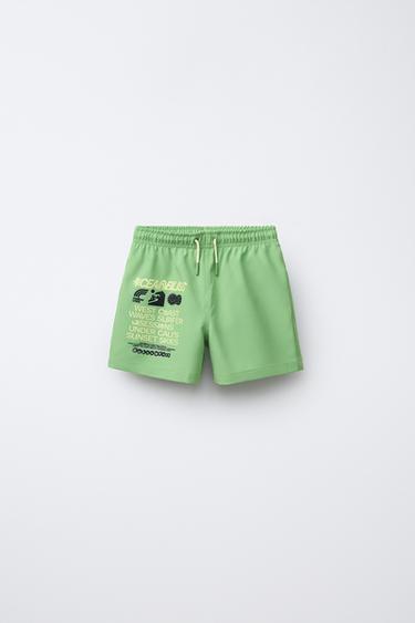 Zara Плавки для плавания с текстовым принтом, 6-14 лет купить с доставкой.