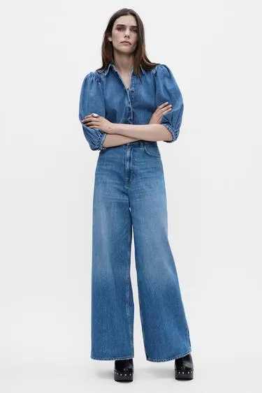 ZW COLLECTION HIGH-WAIST PALAZZO JEANS