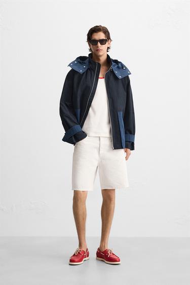 Zara Парка в стиле колор-блок с капюшоном купить с доставкой.