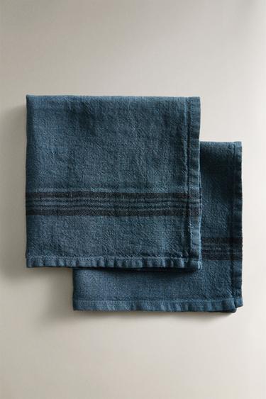 Zara Набор цветных тяжелых льняных салфеток