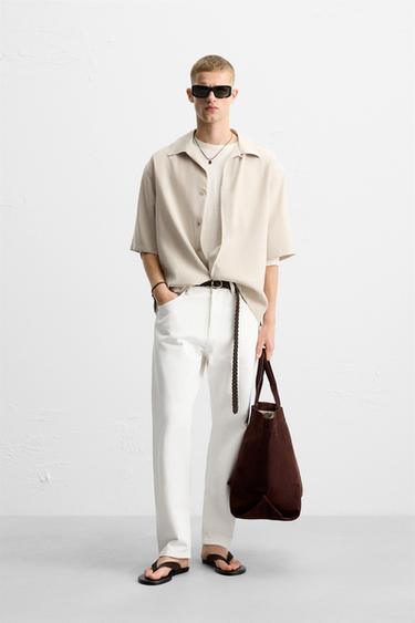 РУБАШКА RELAXED FIT ИЗ СТРУЯЩЕЙСЯ ТКАНИ