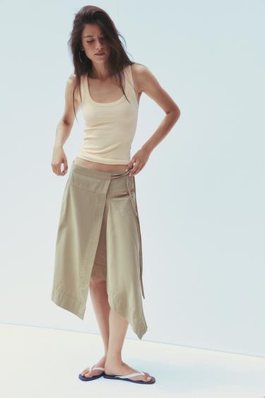 Zara Топ в рубчик на бретелях купить с доставкой.