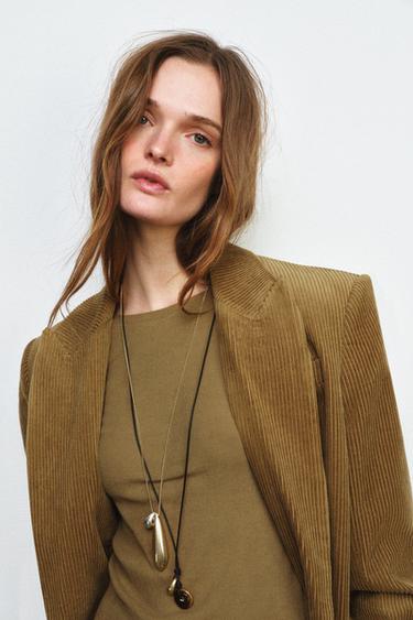 Zara Набор из 2 подвесок на шнурке в форме слезы купить с доставкой.