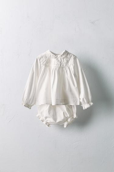 Zara Рубашка и шорты ограниченного выпуска из поплина с вышитыми цветами на 1 месяц - 3 года купить с доставкой.