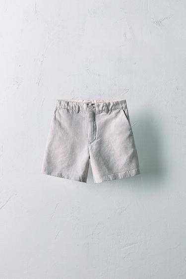 Бермуды из льняной смеси limited edition