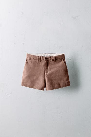 Zara Шорты бермуды из льняно-хлопкового смеси ограниченной коллекции 2-5 лет