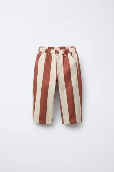 Брюки BAGGY из твила в полоску