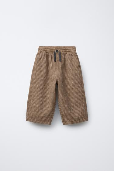 БРЮКИ BAGGY ИЗ РЕЛЬЕФНОЙ ТКАНИ В ПОЛОСКУ