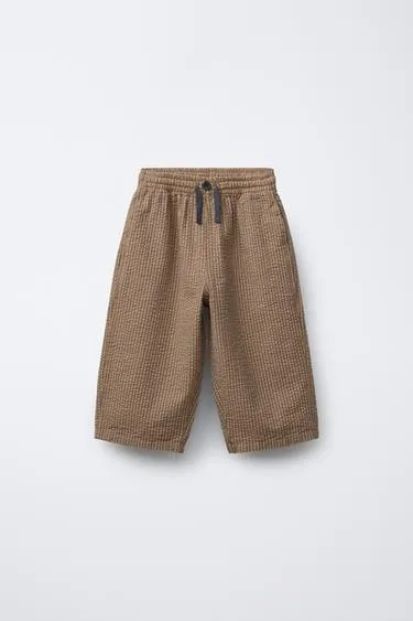 Брюки BAGGY из рельефной ткани в полоску