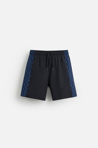 Zara Длинные плавки в клетку с полосками купить с доставкой.