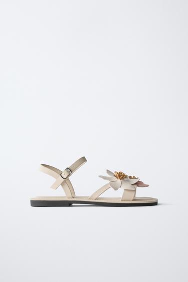 Zara Сандалии с цветочной деталью 3D