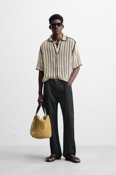 Zara Поло из рельефного кружева кроше купить с доставкой.