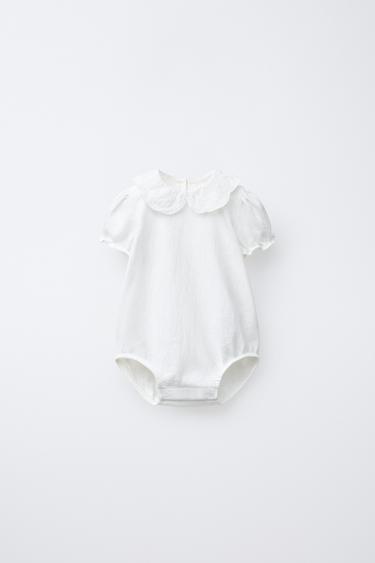 Zara Боди с воротничком с вышивкой