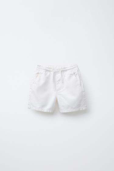 Zara Шорты-бермуды изо льна и хлопка купить с доставкой.