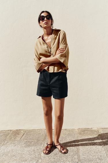 Zara Ширкая рубашка с короткими рукавами