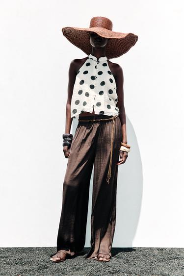 Zara Широкие брюки из струящейся ткани