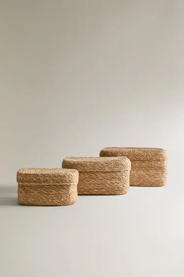Корзина из морской травы с крышкой