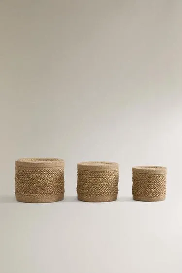 Корзина из морской травы с крышкой