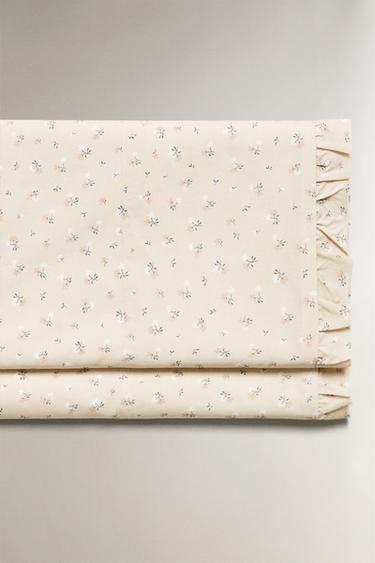 Zara Детское одеяло с принтом цветов и оборками