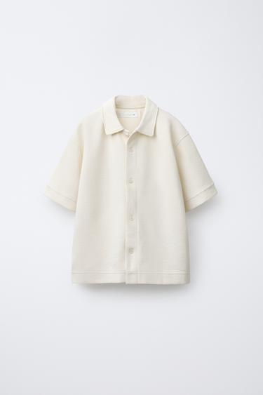 Zara Рубашка из рельефного трикотажа купить с доставкой.