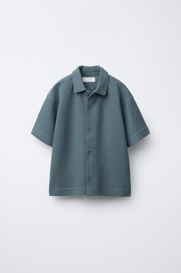 Zara Рубашка из рельефного трикотажа купить с доставкой.