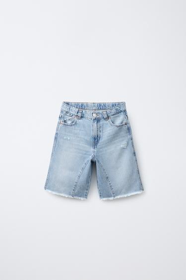 Zara Джинсовые бермуды с патчами в виде звезд