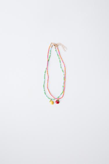 Zara Набор из 2 ожерелий с подвесками «помидор» и «лимон»