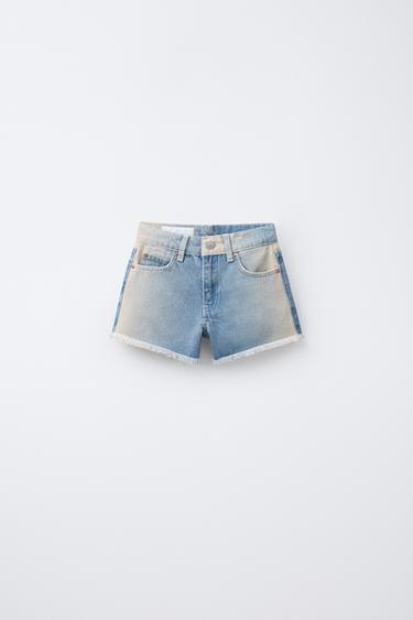 Zara Джинсовые шорты с необработанными кромками