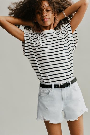 Zara Джинсовые шорты с разрезами