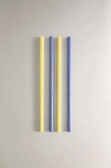 Набор полосатых стеклянных трубок BOROSILICATE (набор из 4 штук)