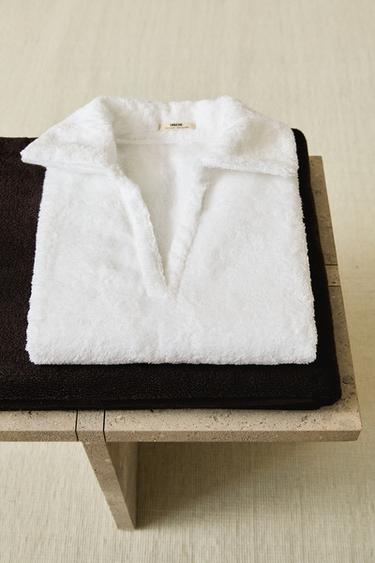 Zara Поло из мягкого махрового хлопкового трикотажа