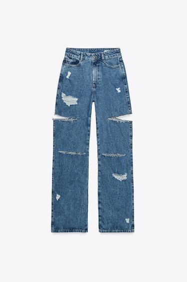Zara Джинсы Z1975 STRAIGHT со средней посадкой и разрезами купить с доставкой.