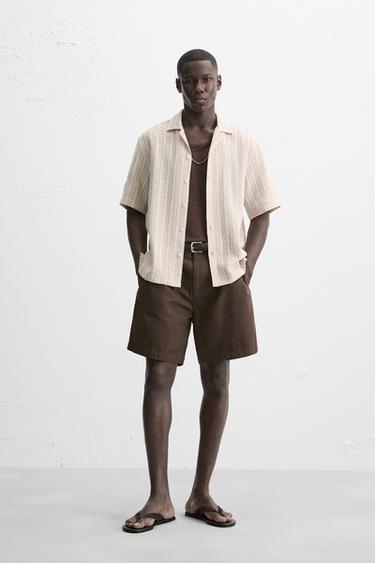 Zara Рубашка JACQUARD с геометрическим узором купить с доставкой.
