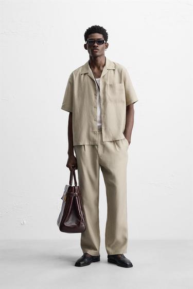 Zara Брюки свободного кроя из текстильной смеси