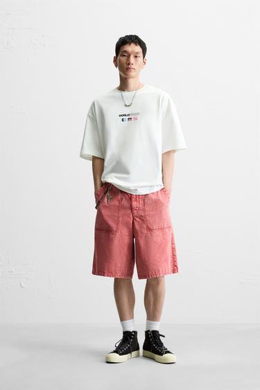 Zara Футболка с принтом «флаги»