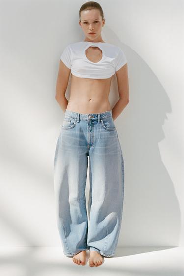 Zara Джинсы TRF BAGGY BALLOON со средней посадкой купить с доставкой.