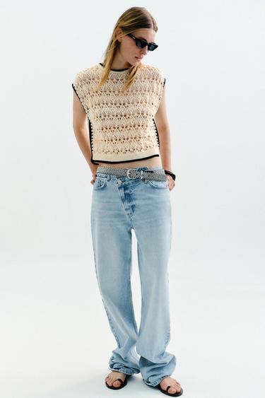 Zara Жилет ажурной вязки