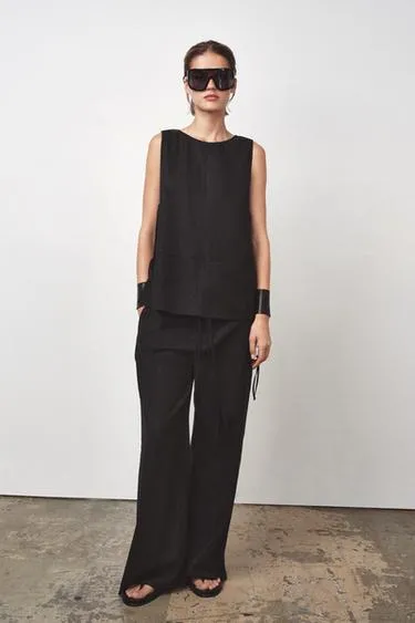 Широкие брюки из смесового льна — ZW COLLECTION