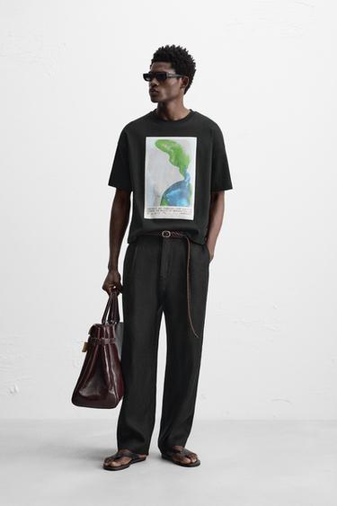 Zara Свитшот с акварельным принтом