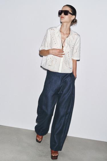 Zara Рубашка с вышивкой — ZW COLLECTION купить с доставкой.