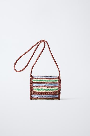 Zara Сумка из рафии с плечевым ремнем