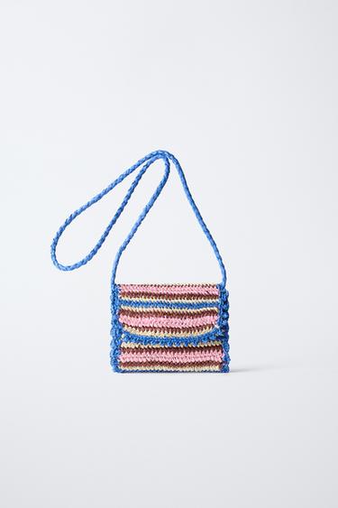 Zara Сумка из рафии с плечевым ремнем