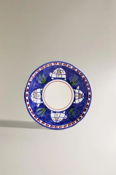 Керамический дессертный тарелка с рисунком